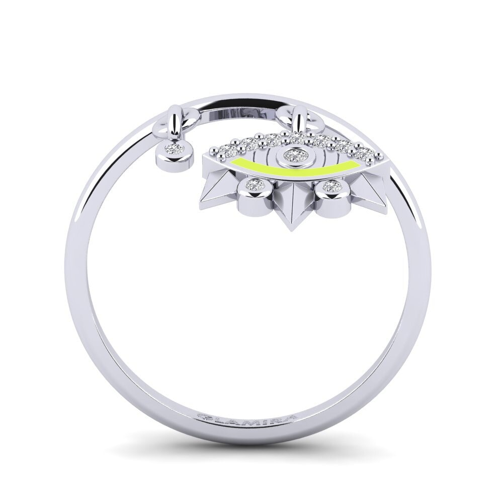 Argent Blanc Bague Scudo