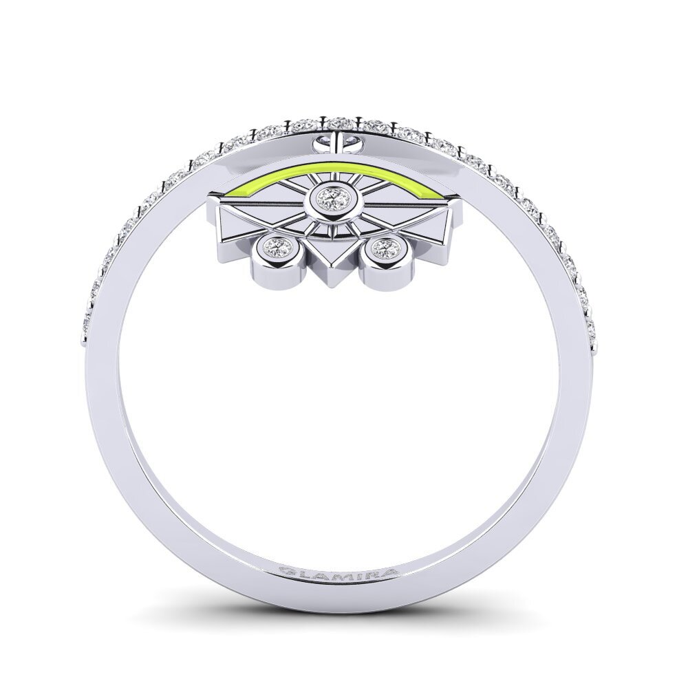 Argent Blanc Bague Scut