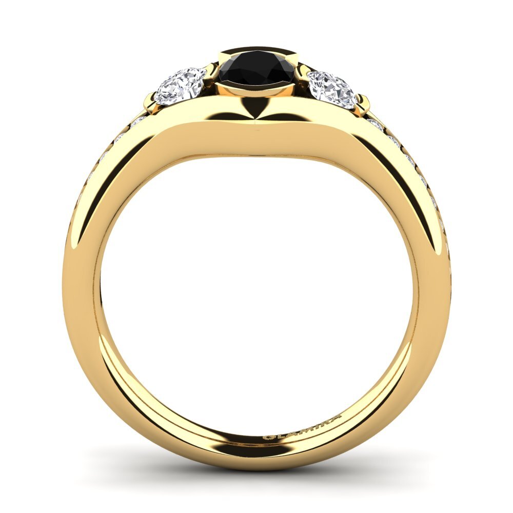 Black Diamond Engagement Ring Sencillo