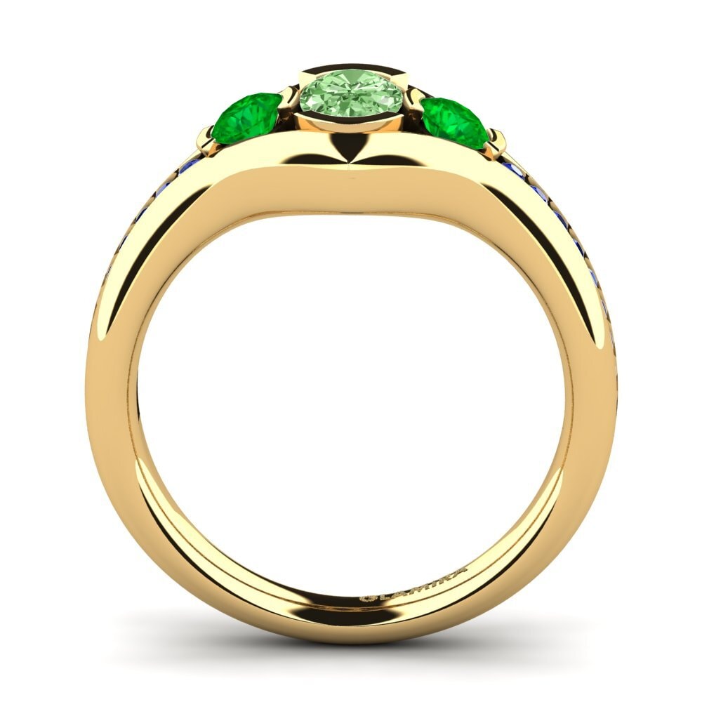 Green Diamond Engagement Ring Sencillo