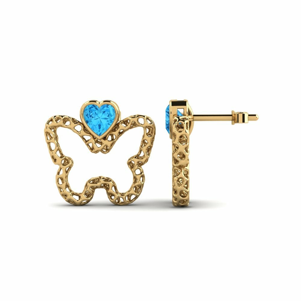 Boucle d'oreille femme Senneyom Topaze Bleue