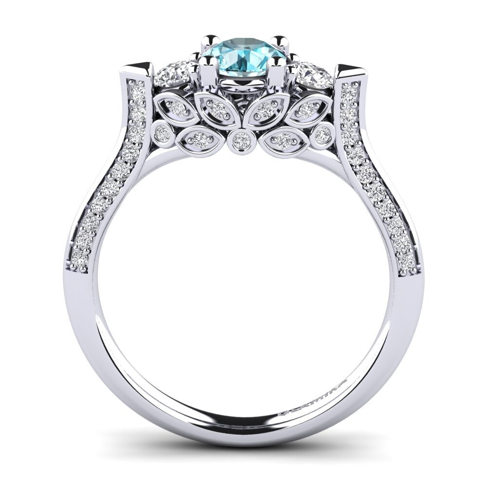 Blue Zircon Engagement Ring Serifos