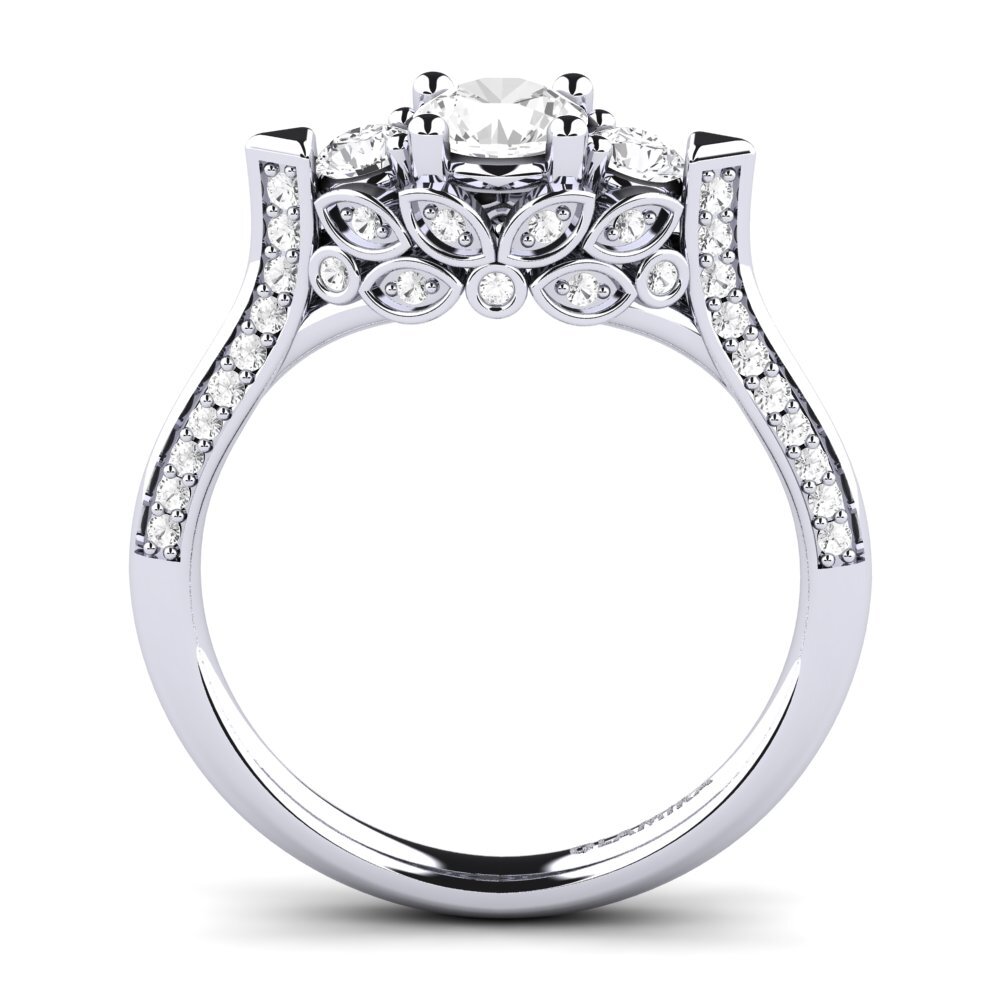 White sapphire Engagement Ring Serifos