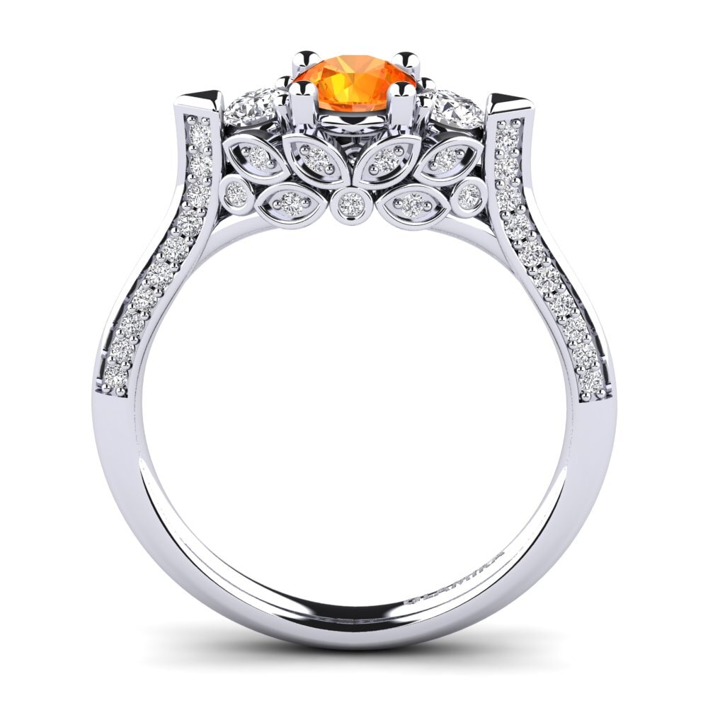 Orange Sapphire Engagement Ring Serifos