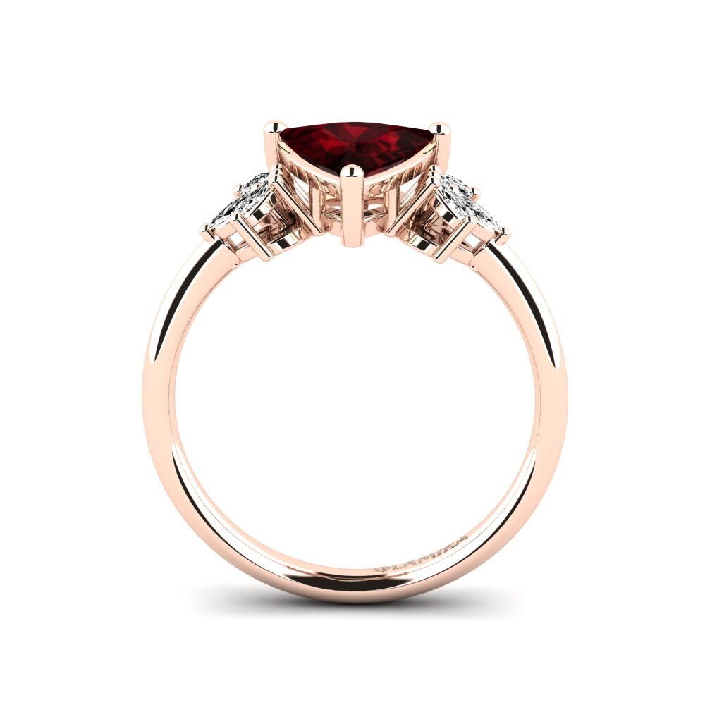 Trillion Garnet Engagement Ring Sestea