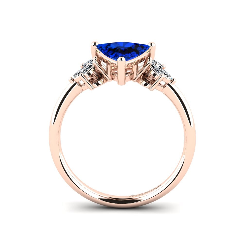 Trillion Sapphire (Lab Created) Engagement Ring Sestea