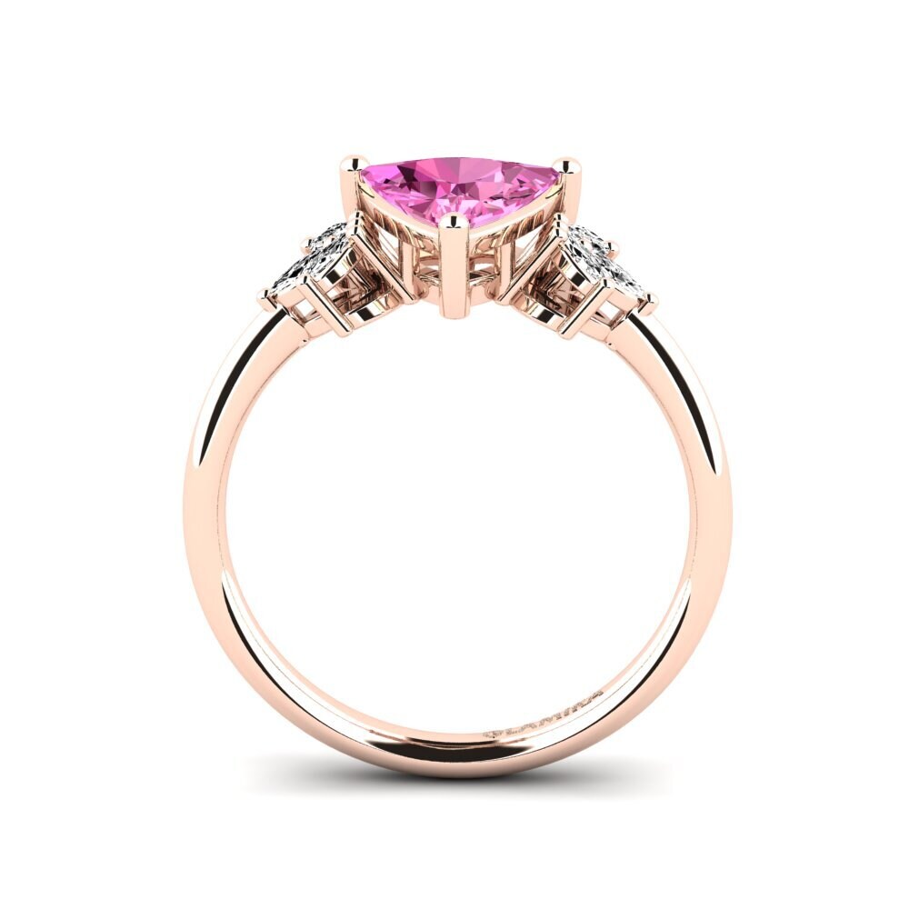 Trillion Pink Topaz Engagement Ring Sestea