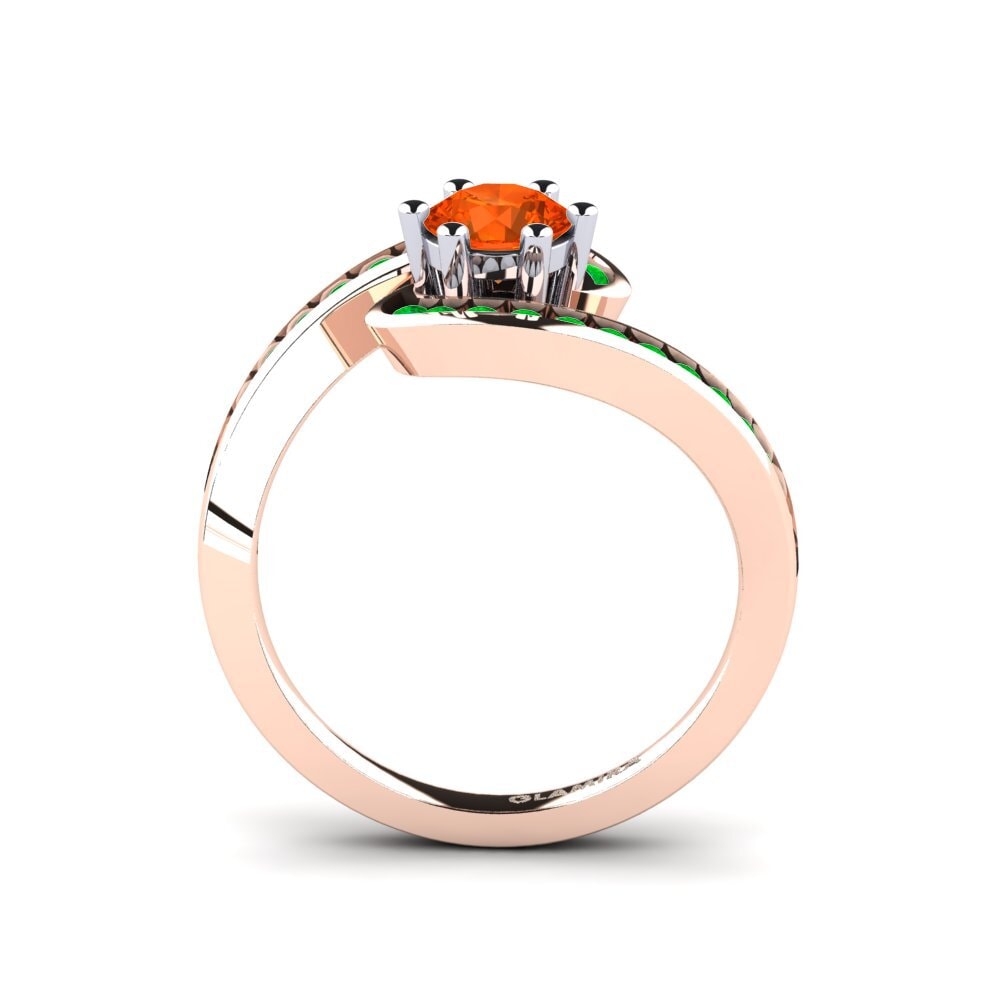 14ct Rose / White Gold Fire-Opal Engagement Ring Sevilla