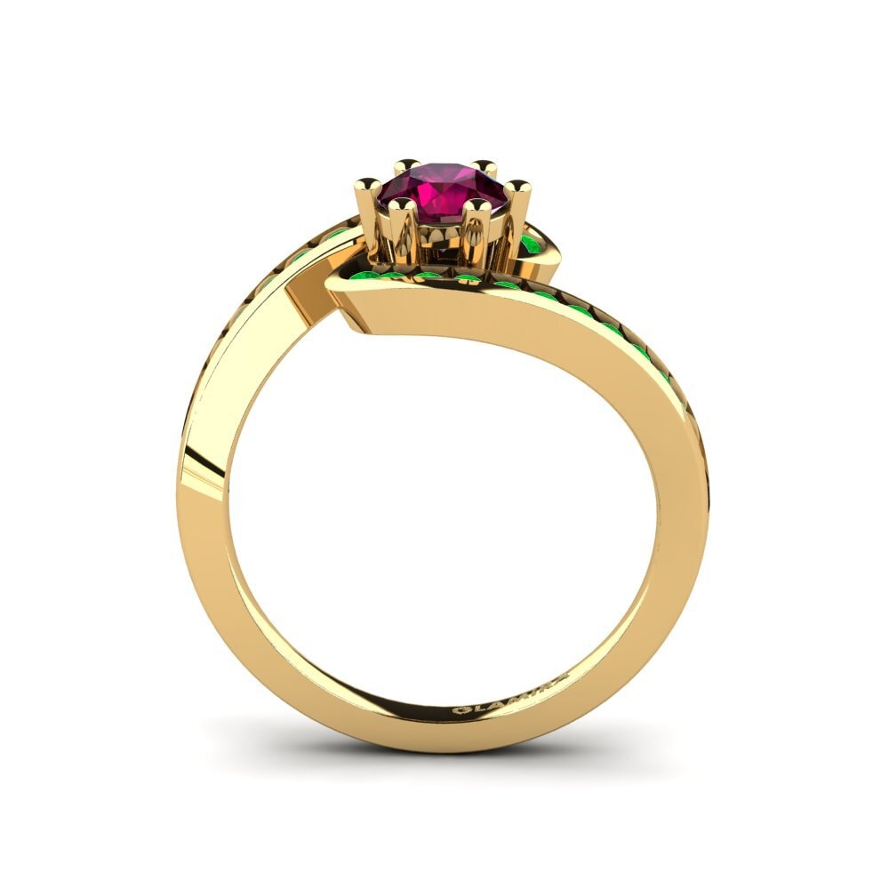 14ct Yellow Gold Rhodolite Garnet Engagement Ring Sevilla
