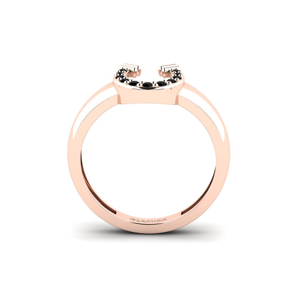 18ct Rose Gold Black Diamond Ring Sfard
