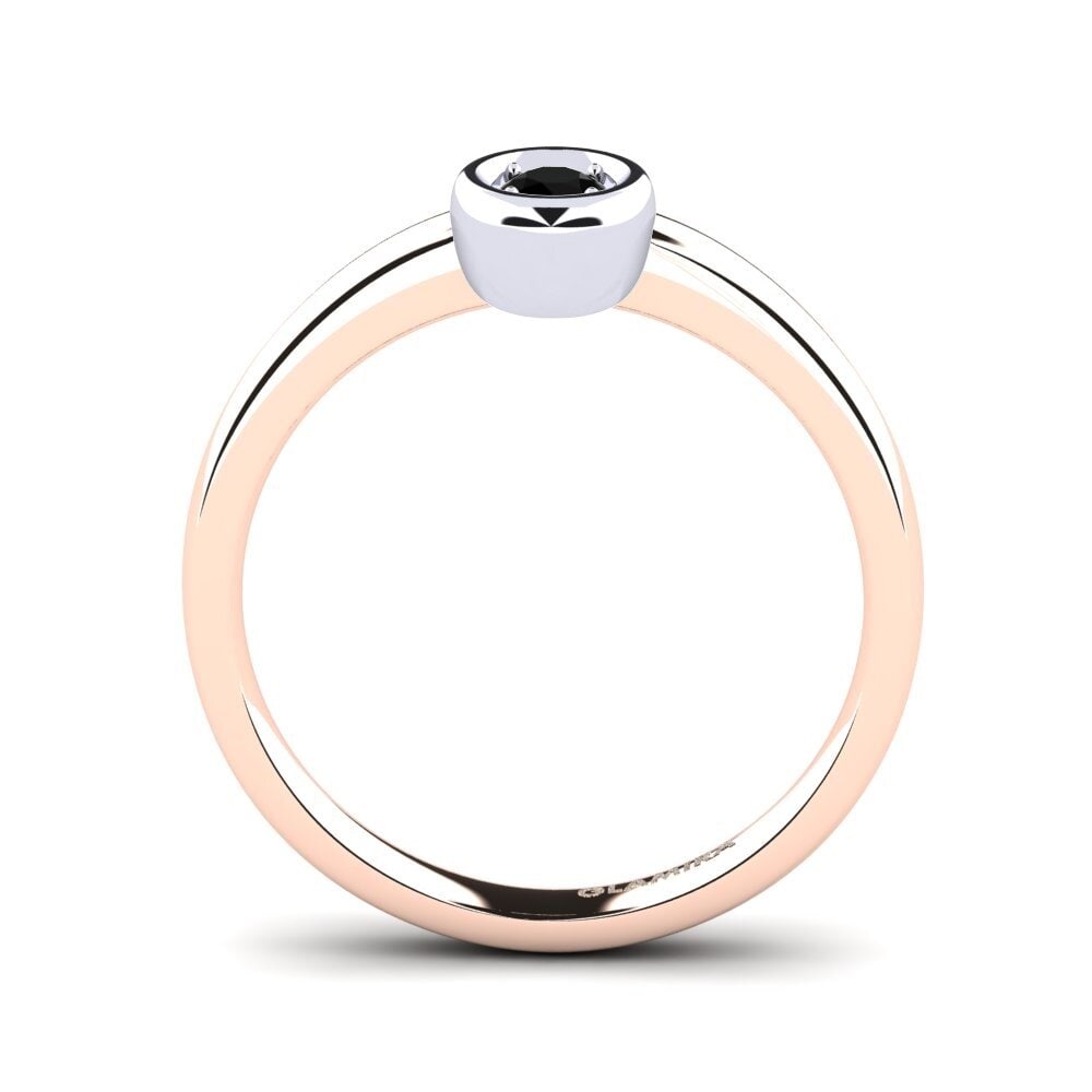 14ct Rose & White Gold Black Onyx Women's Ring Shamina
