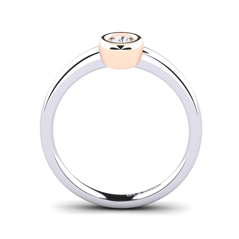 18ct White & Rose Gold White sapphire Women's Ring Shamina