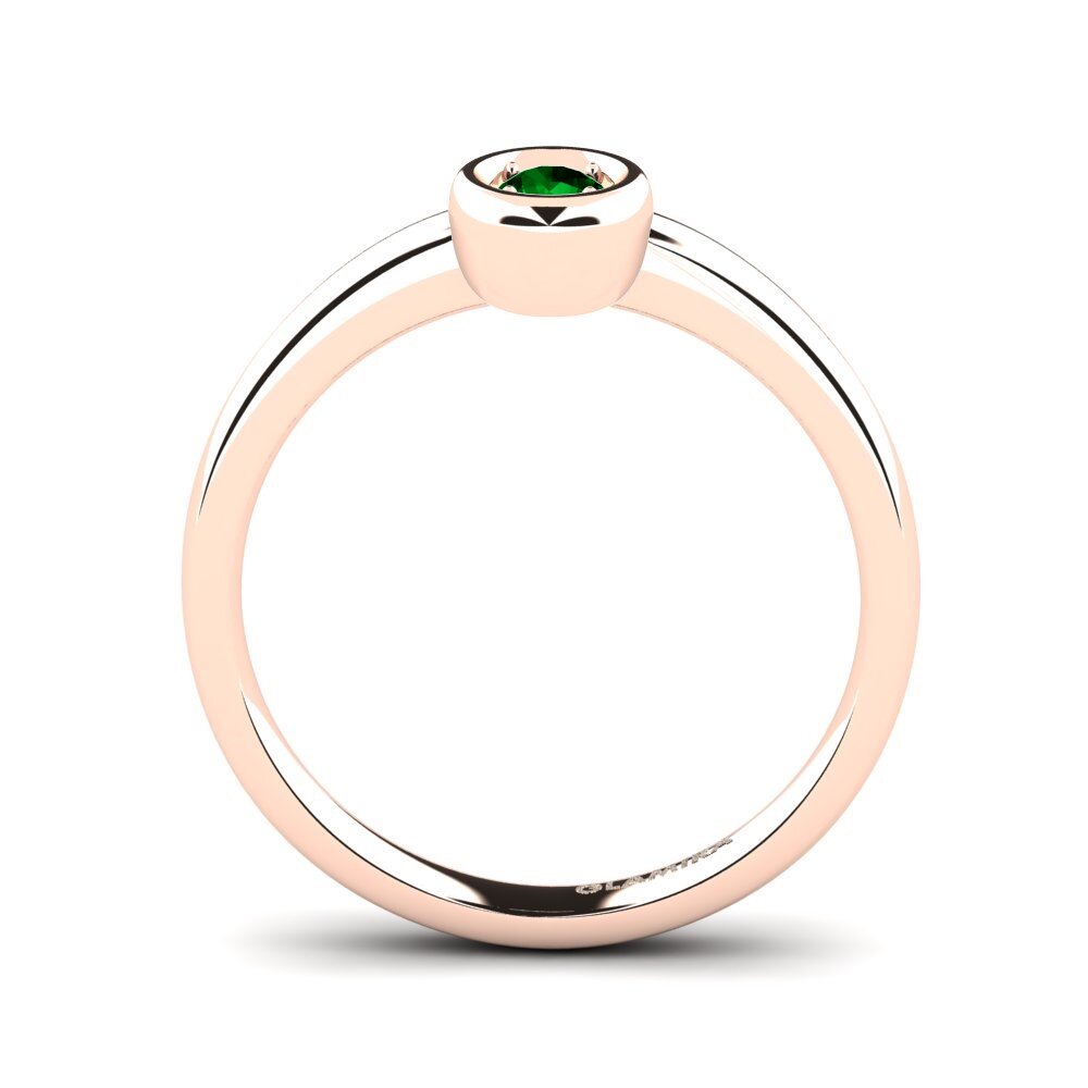 14ct Rose Gold Green Zirconia Women's Ring Shamina