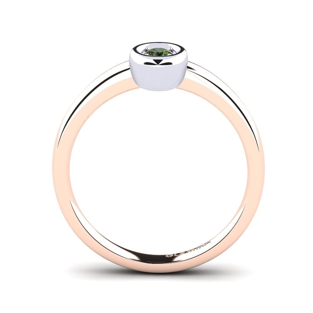 18ct Rose & White Gold Green Sapphire Women's Ring Shamina