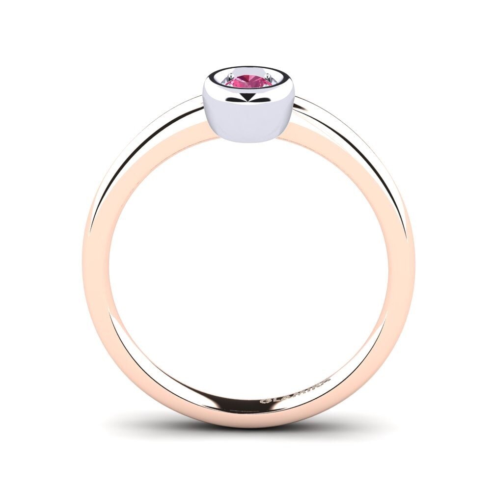 18ct Rose & White Gold Pink Tourmaline Women's Ring Shamina