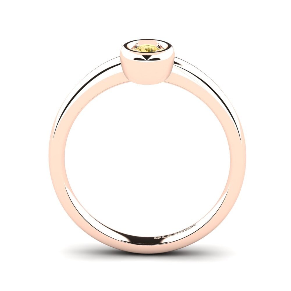 14ct Rose Gold Yellow Diamond Women's Ring Shamina