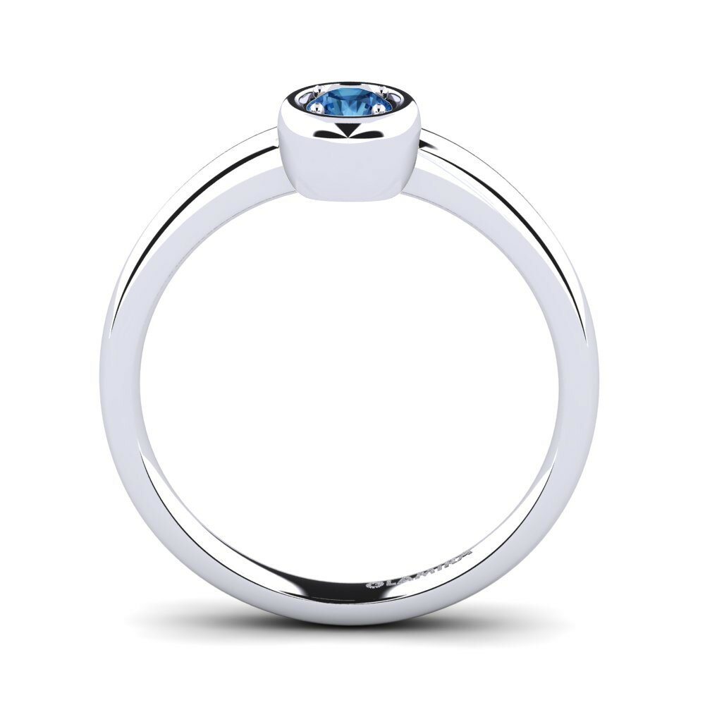 Donker Blauwe Zirkoon Verlovingsring Shamina 0.16 crt