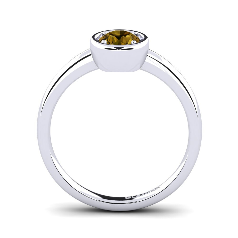 Zircão Castanha Anel de Noivado Shamina 0.5 crt