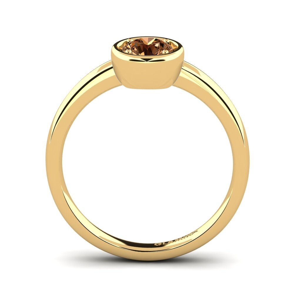 14ct Yellow Gold Brown Diamond Engagement Ring Shamina 0.5 crt