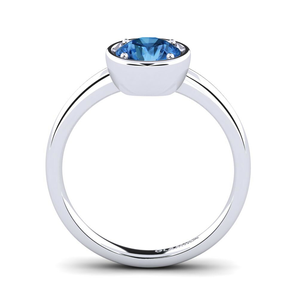 Donker Blauwe Zirkoon Verlovingsring Shamina 1.0 crt