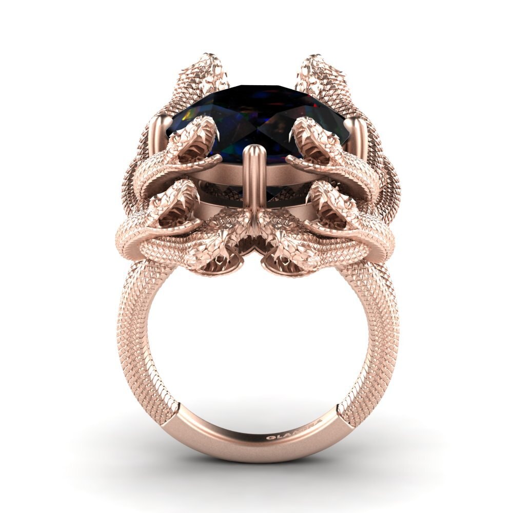 14ct Rose Gold Black Opal Ring Shandra