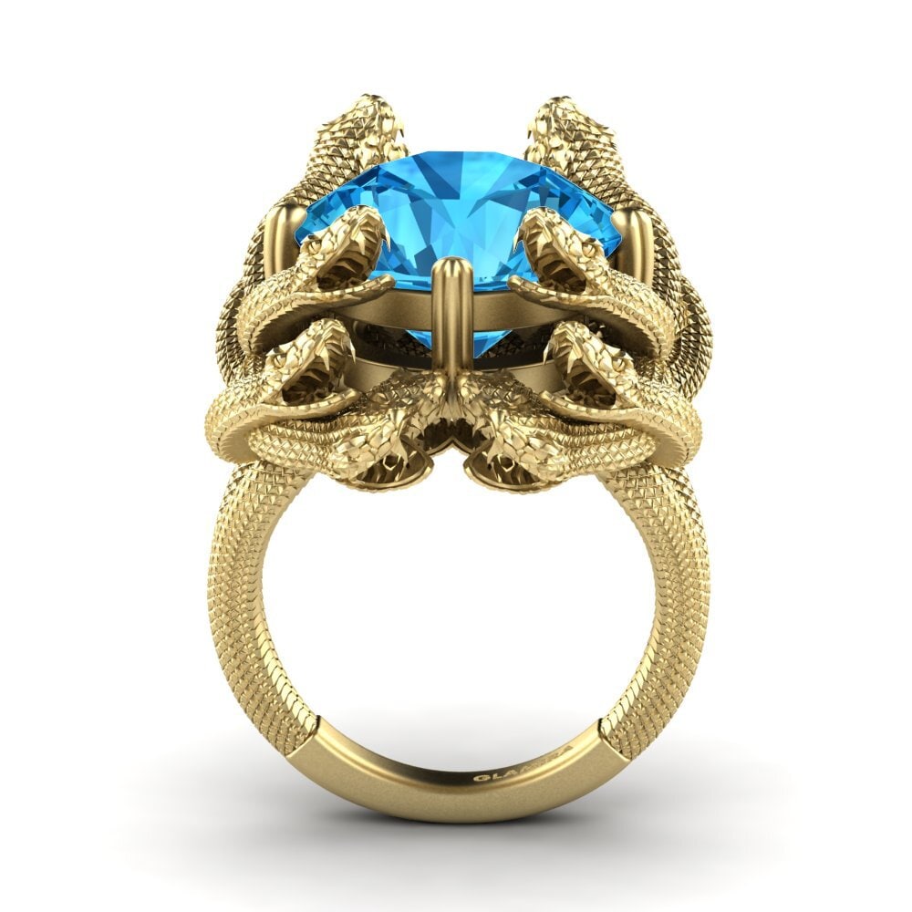 9ct Yellow Gold Blue Topaz Ring Shandra