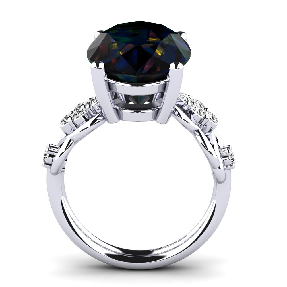 Plata 925 Opalo Negro Anillo Shea