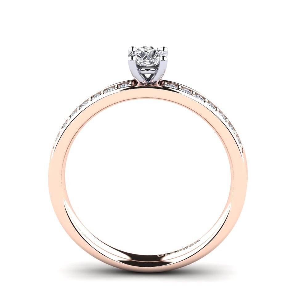Oro Rosso & Bianco 750 Anello di fidanzamento Sheiletta