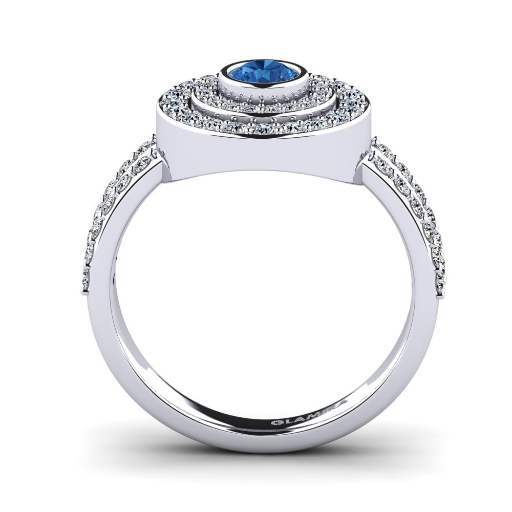 Dark Blue Zirconia Engagement Ring Shemika
