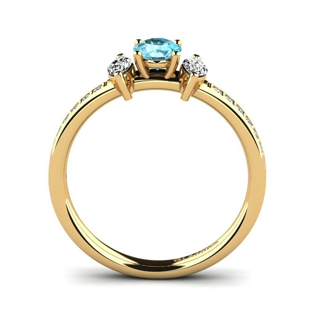 Blue Zircon Engagement Ring Sherona