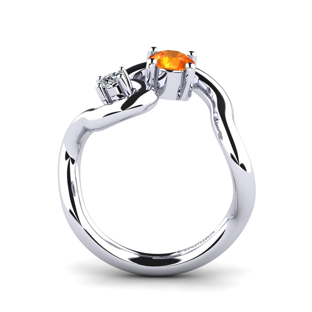 950 Palladium Orange Sapphire Ring Shirlette