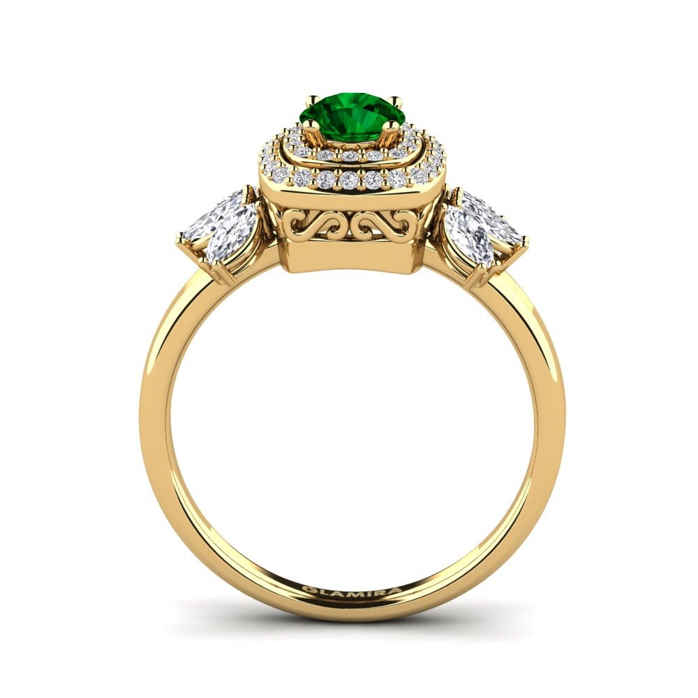 Green Zirconia Engagement Ring Shuster