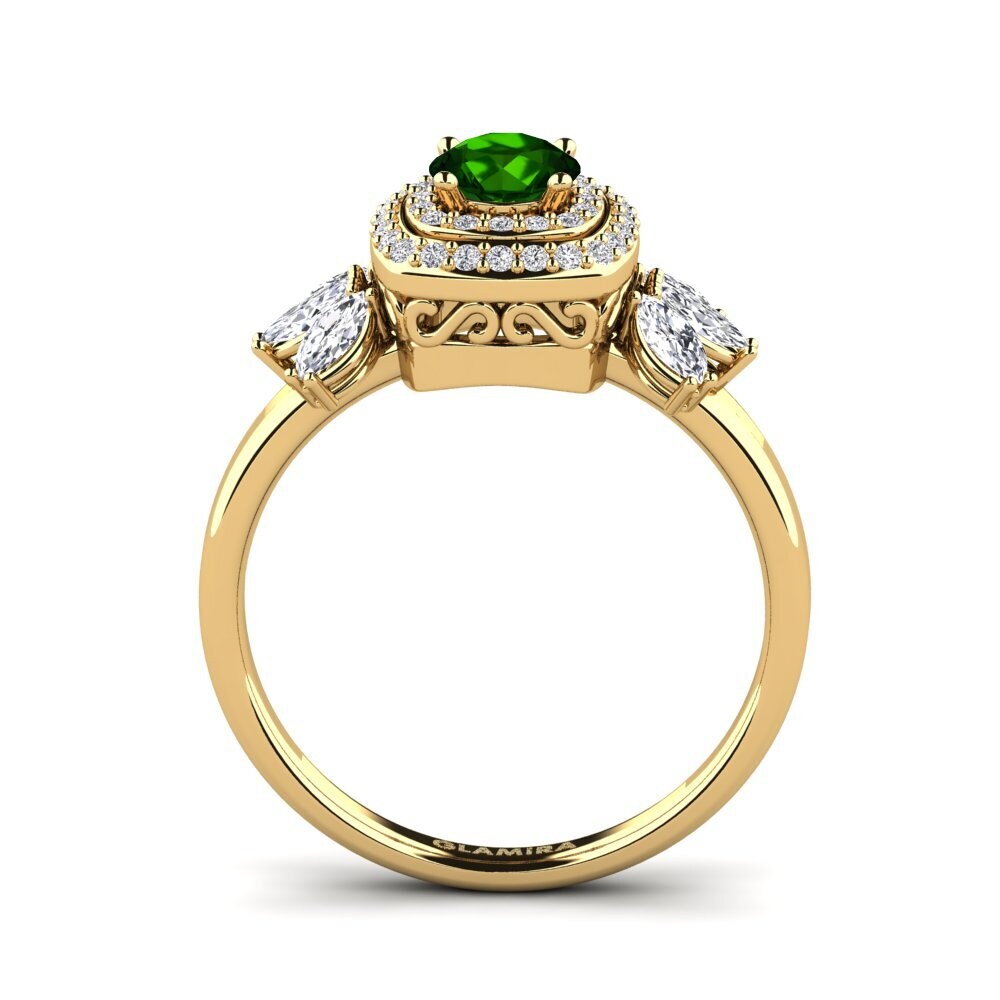 Green Tourmaline Engagement Ring Shuster