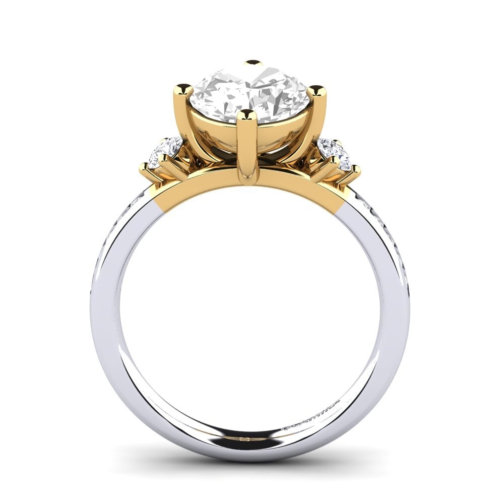 14ct White / Yellow Gold White Topaz Engagement Ring Sibora