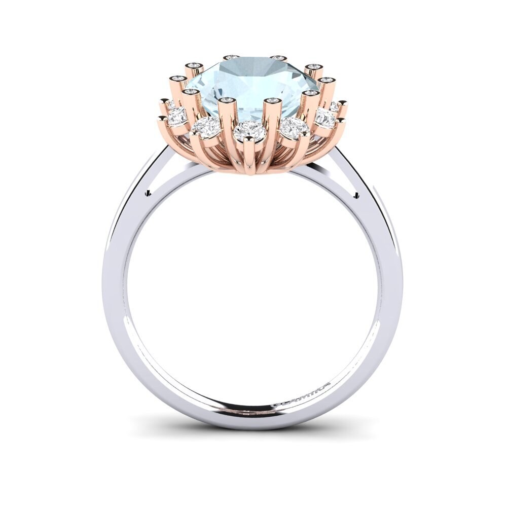 18k Oro Blanco / Rosa Anillo de compromiso Silanna