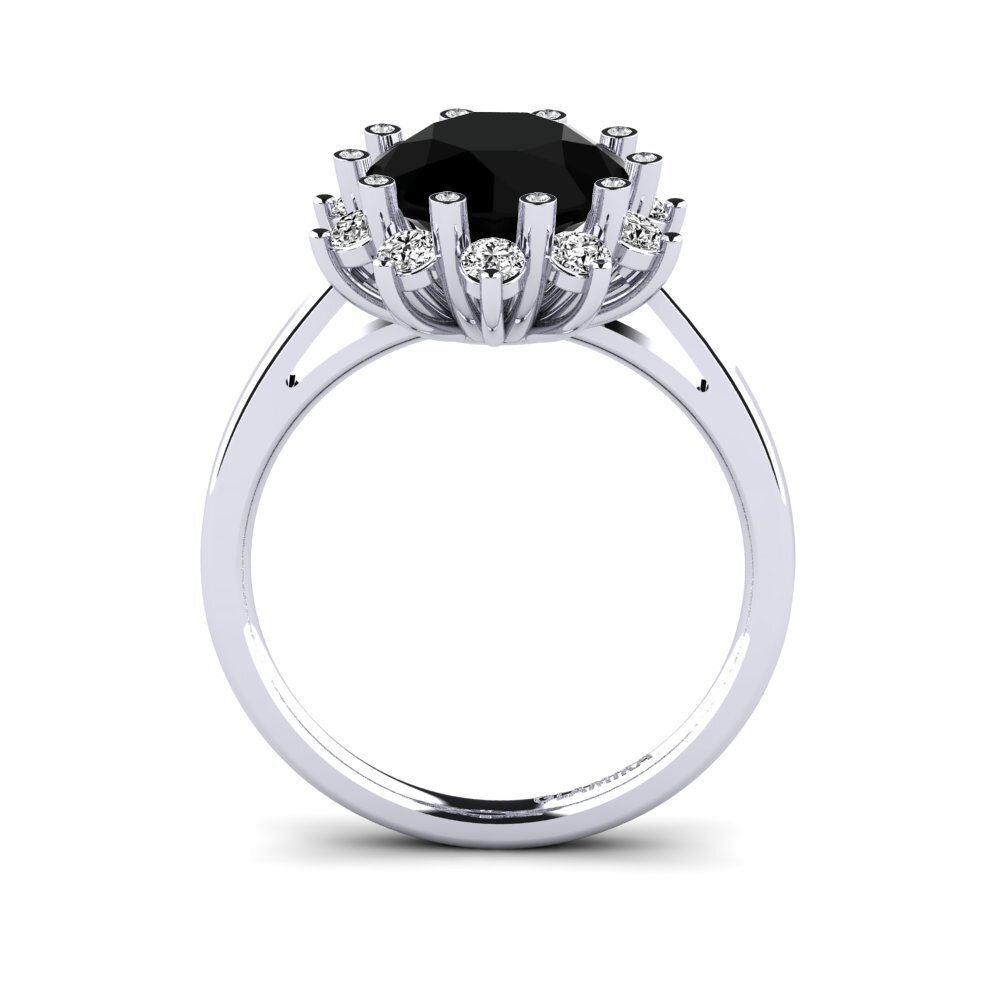 Ónix Negro Anillo de compromiso Silanna
