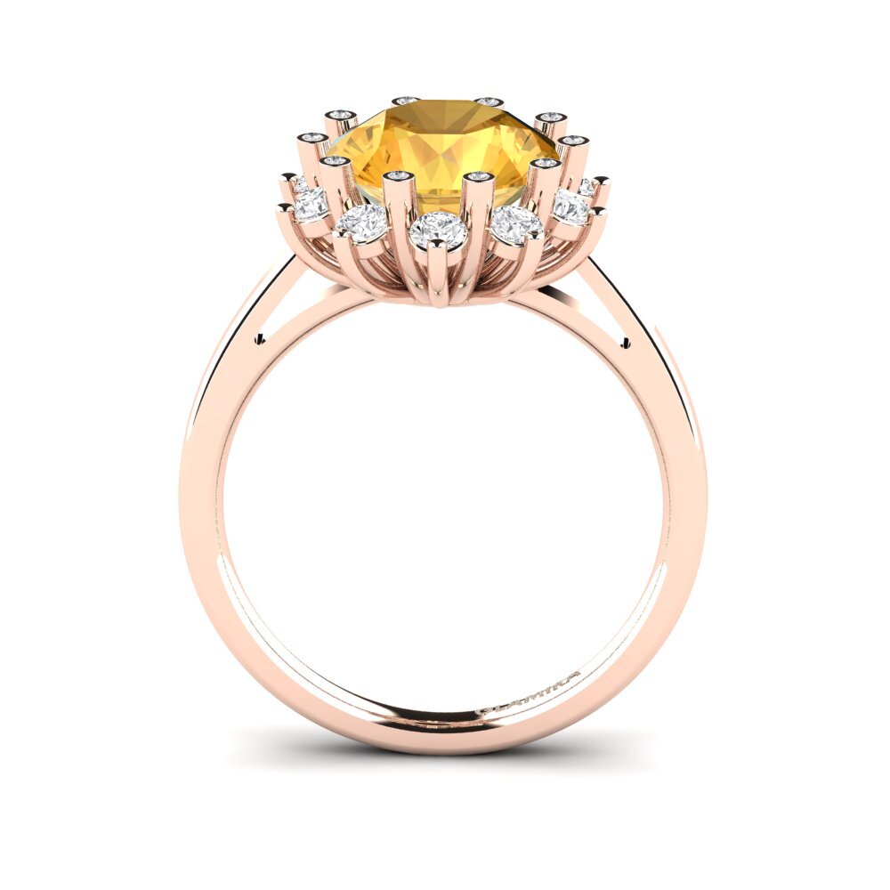 18k Oro Rosa Anillo de compromiso Silanna