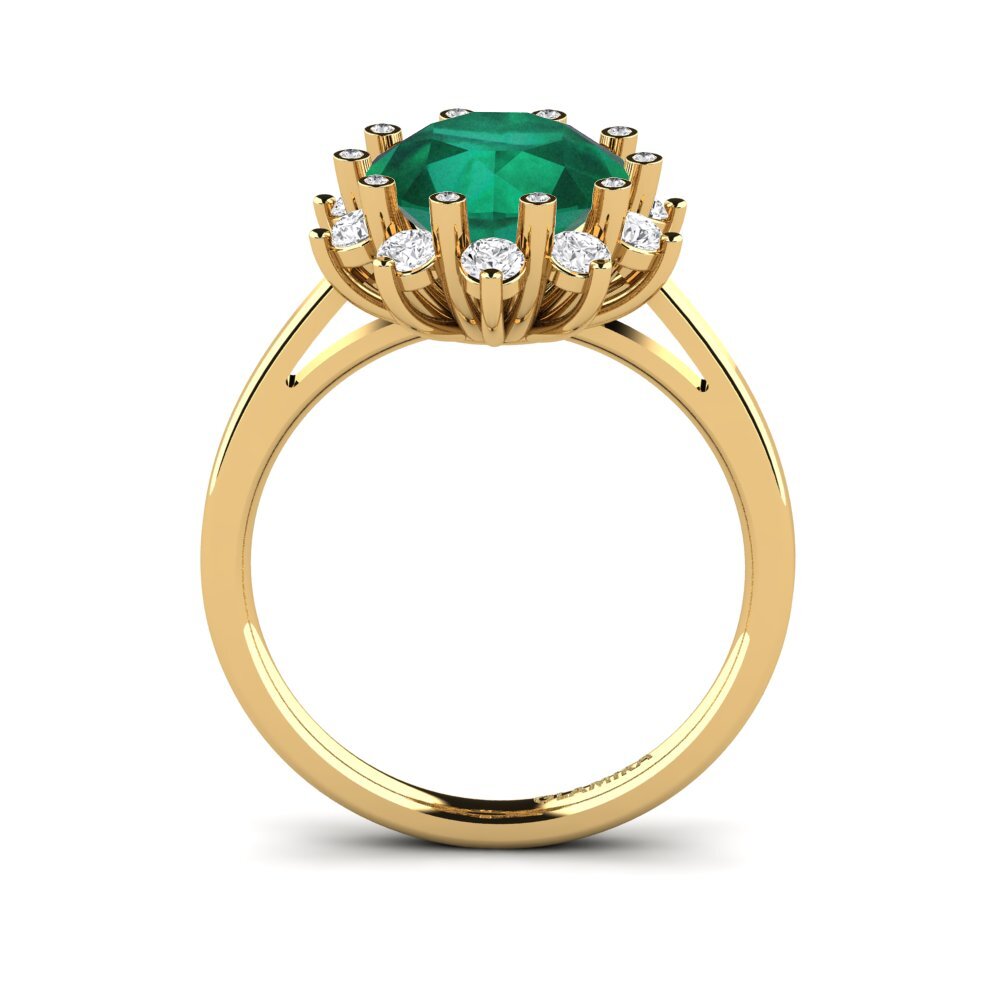 14k Oro Amarillo Anillo de compromiso Silanna