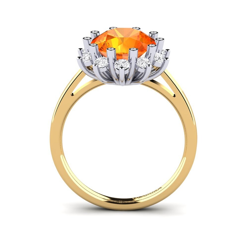 18k Oro Amarillo/Blanco Anillo de compromiso Silanna