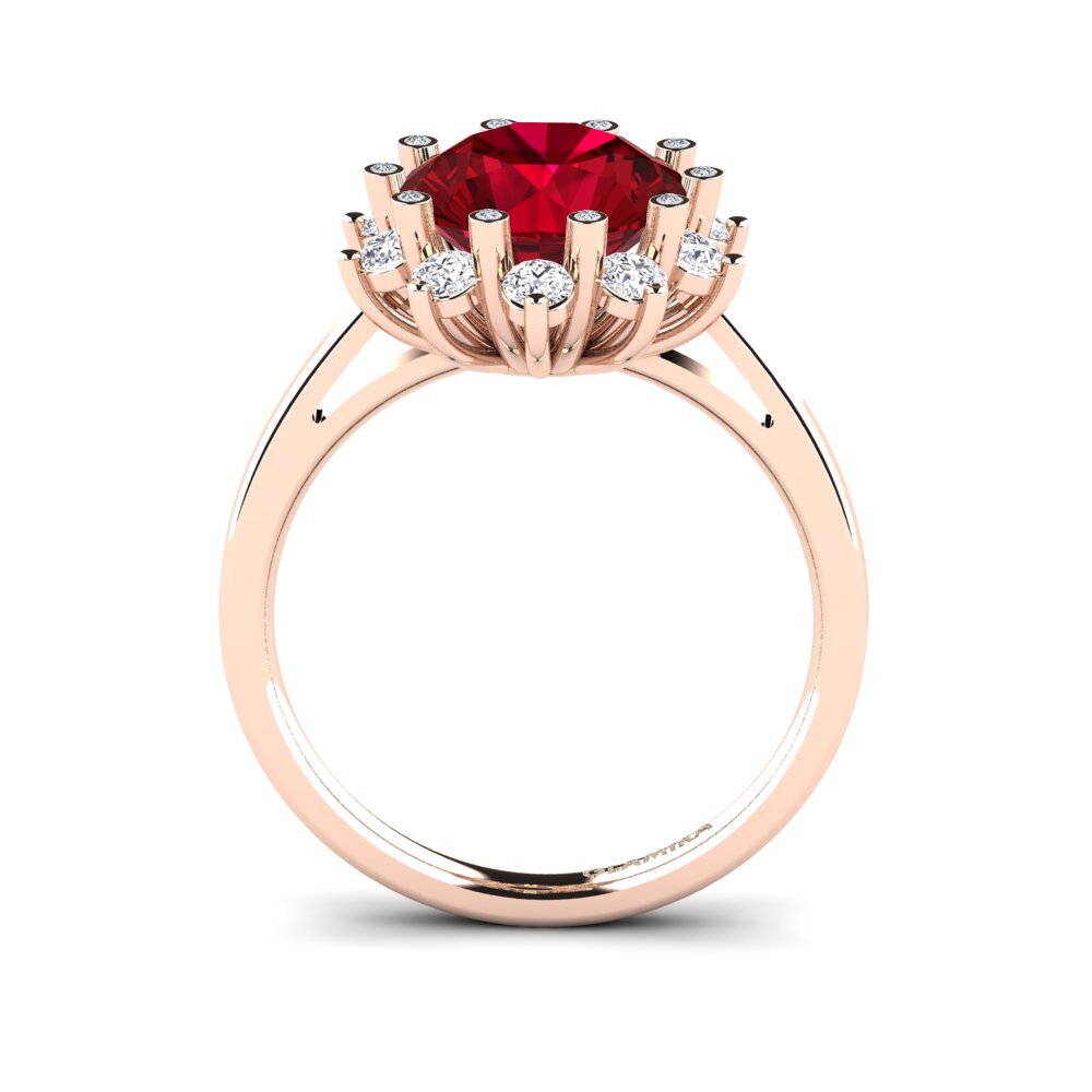 Red Zirconia Engagement Ring Silanna