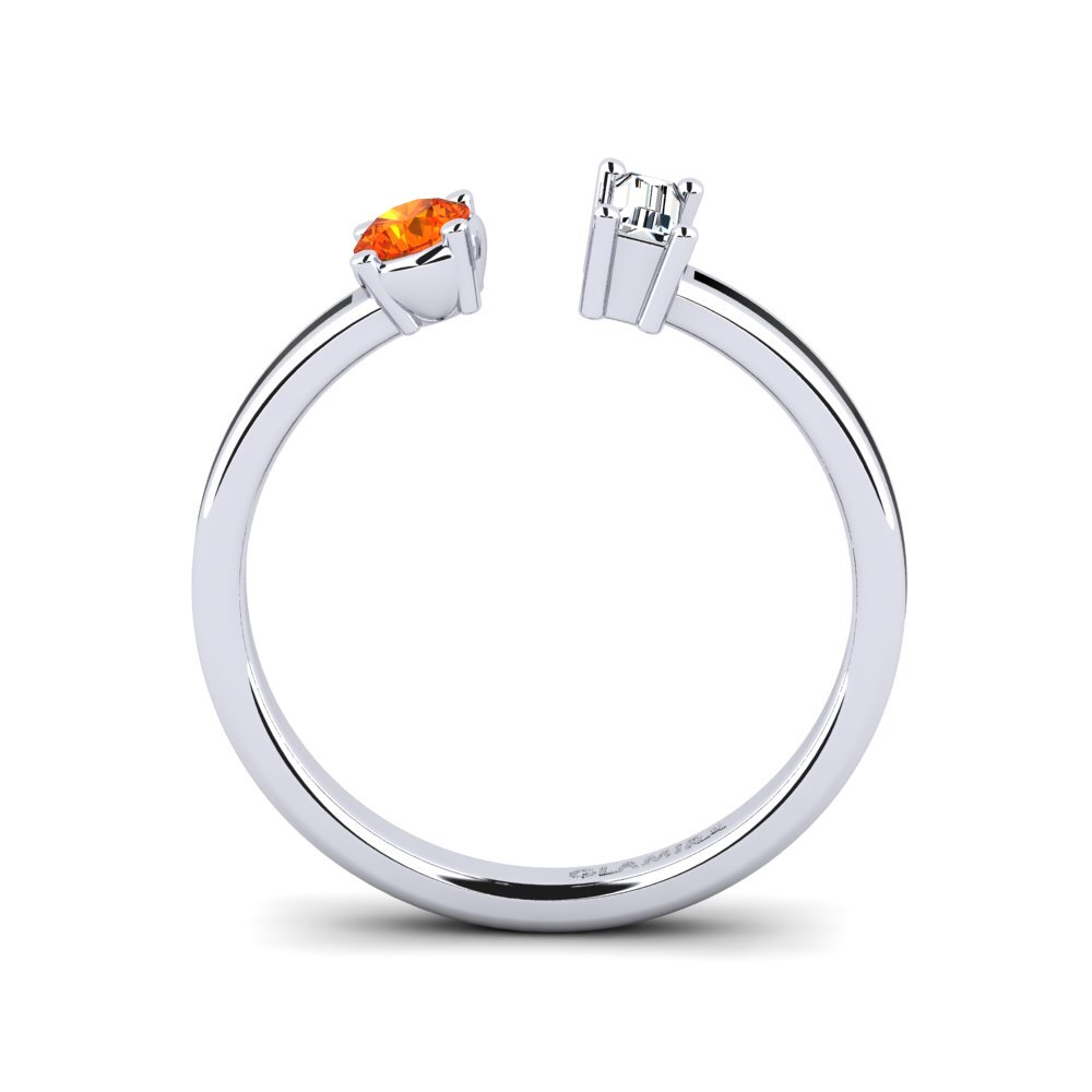 Orangefarbener Saphir Ring Emeline