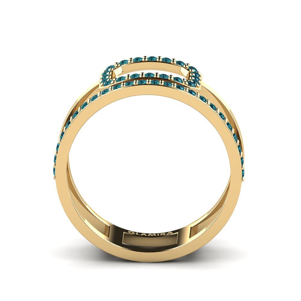 Diamante Azul Anel Simul