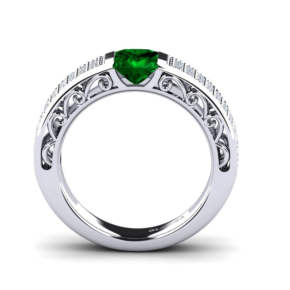 Green Zirconia Engagement Ring Siplora