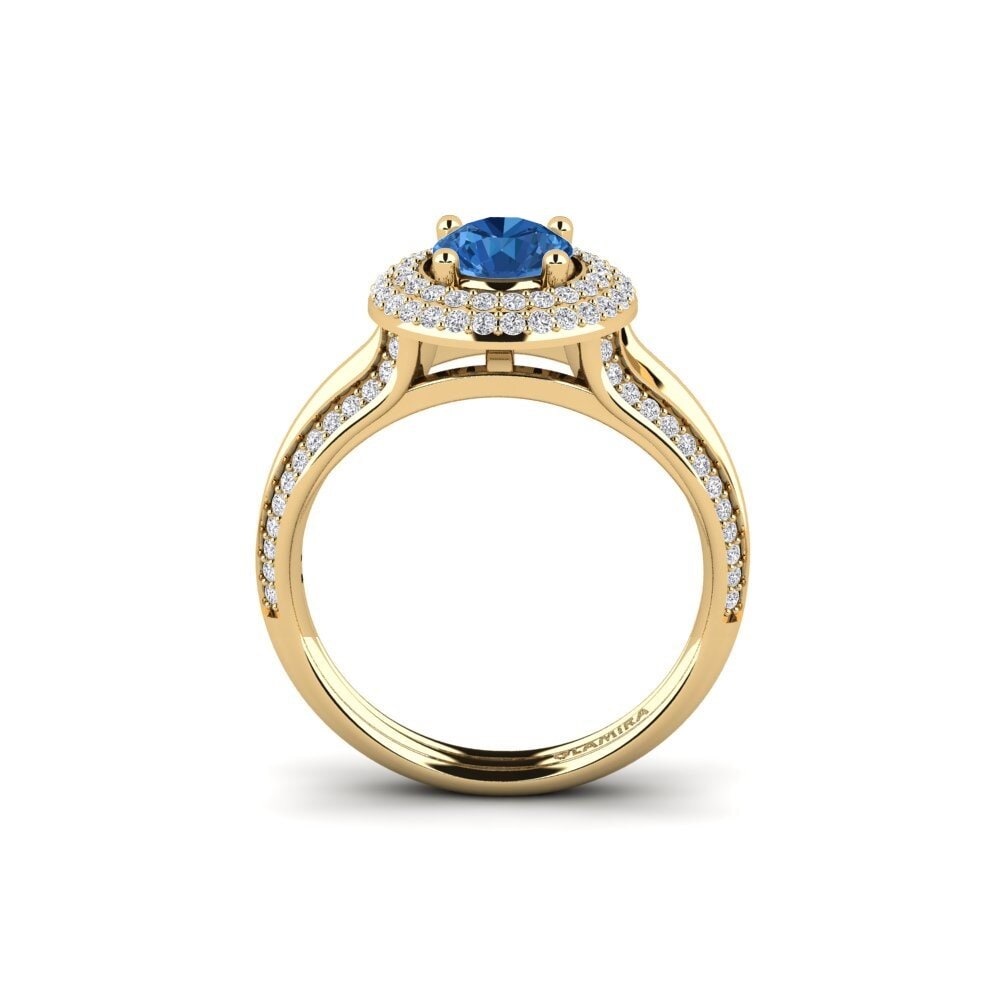 Dark Blue Zirconia Engagement Ring Skopleos