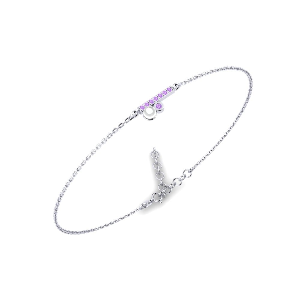 950 Platinum Amethyst Women's Bracelet Slatko