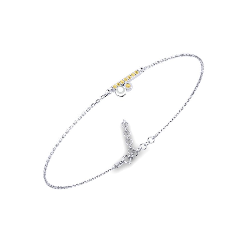 950 Platinum Yellow Diamond Women's Bracelet Slatko