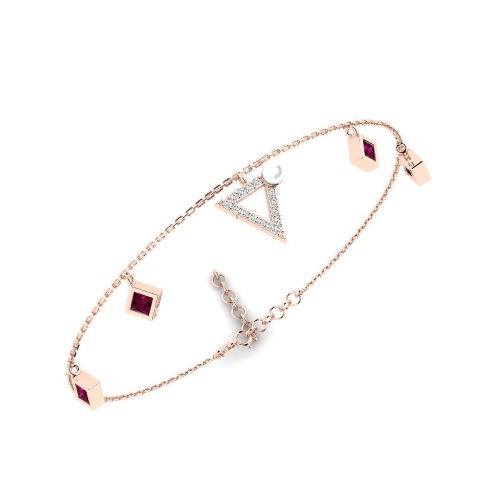 Rotgold 585 Rhodolit-Granat Damen armband Soet