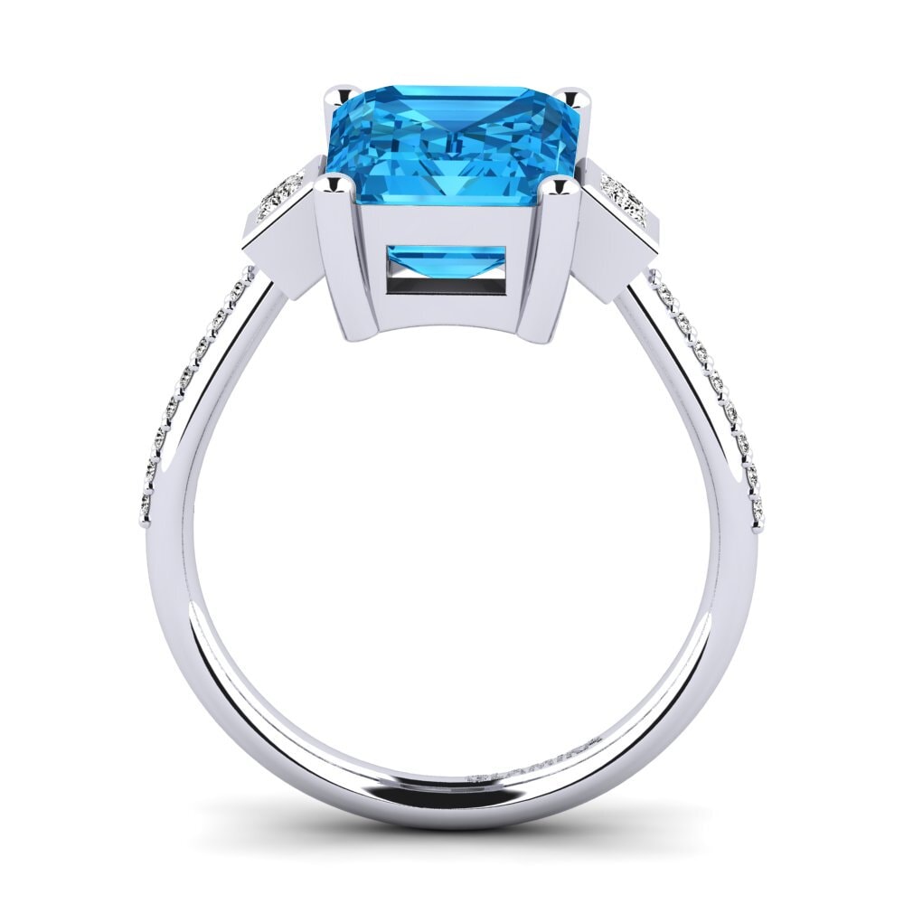 Topacio azul Anillo de compromiso Sohniel