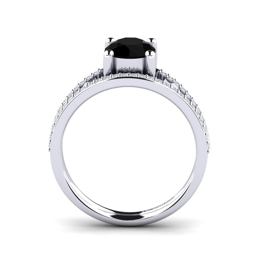 Black Diamond Engagement Ring Solenas