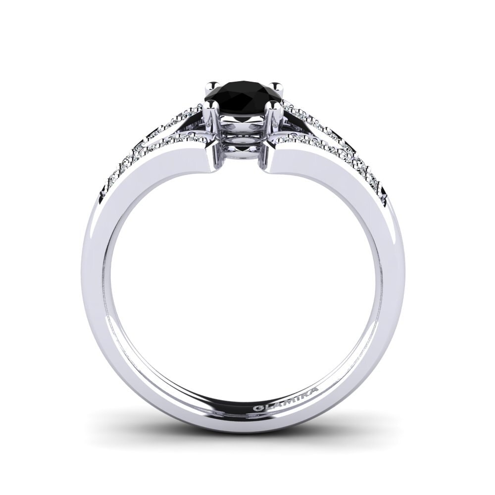 Black Diamond Engagement Ring Solita